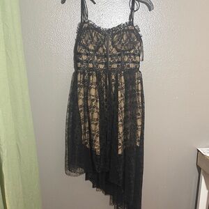 Steve Madden Black and Tan Asymmetrical Dress